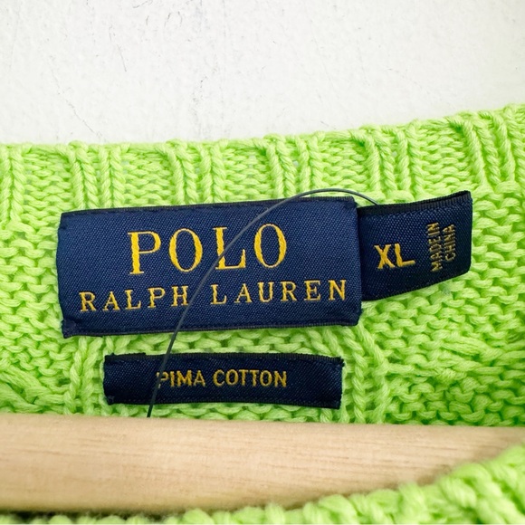Polo Ralph Lauren Aruba Lime Cable Knit Sweater NWT XL - Picture 3 of 8